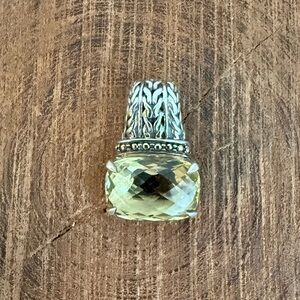 Samuel B Citrine / Quartz Sterling Silver / 18K Enhancer Necklace Pendant